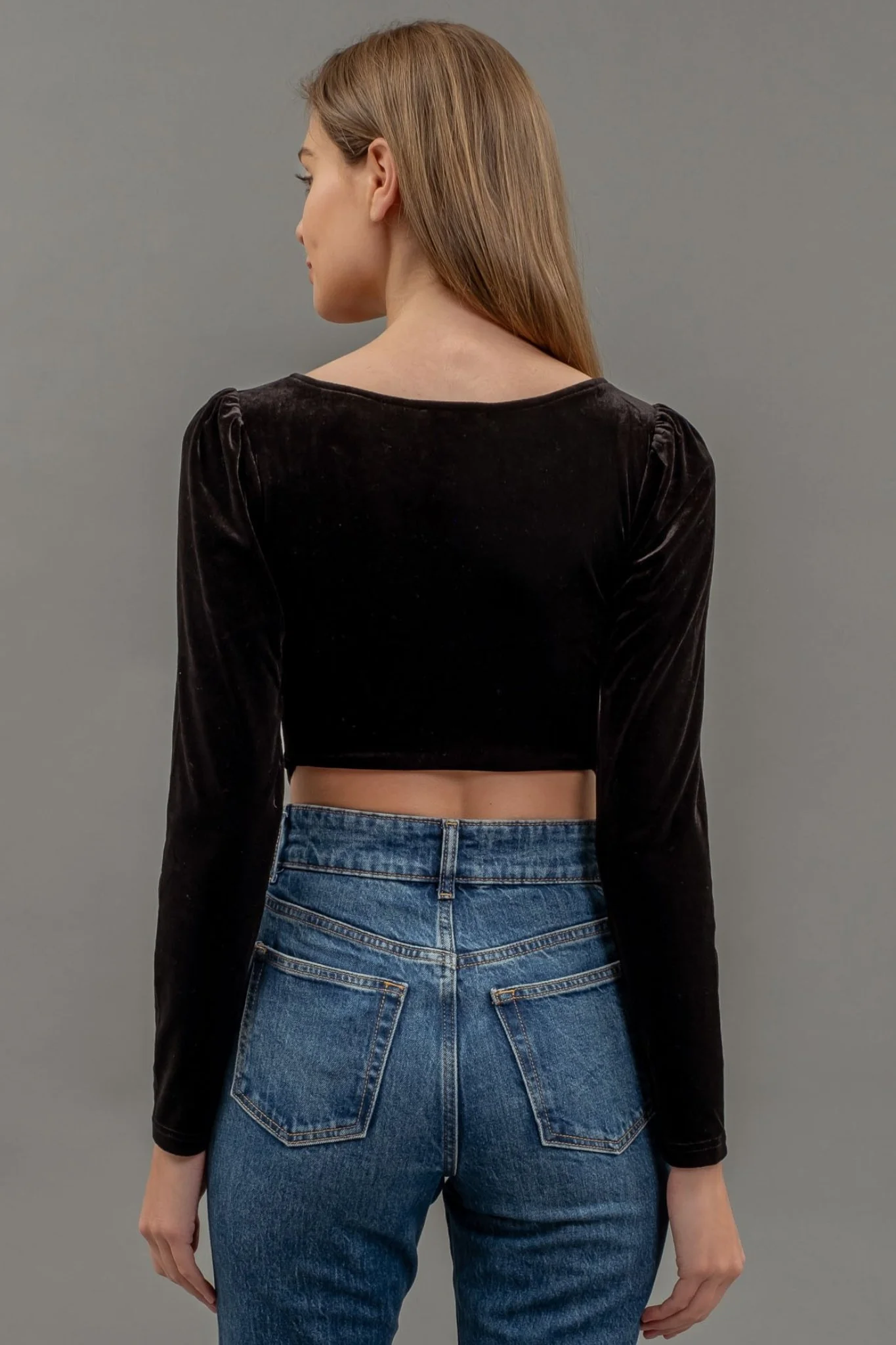 Velvet Long Sleeve Corset top - Image 3