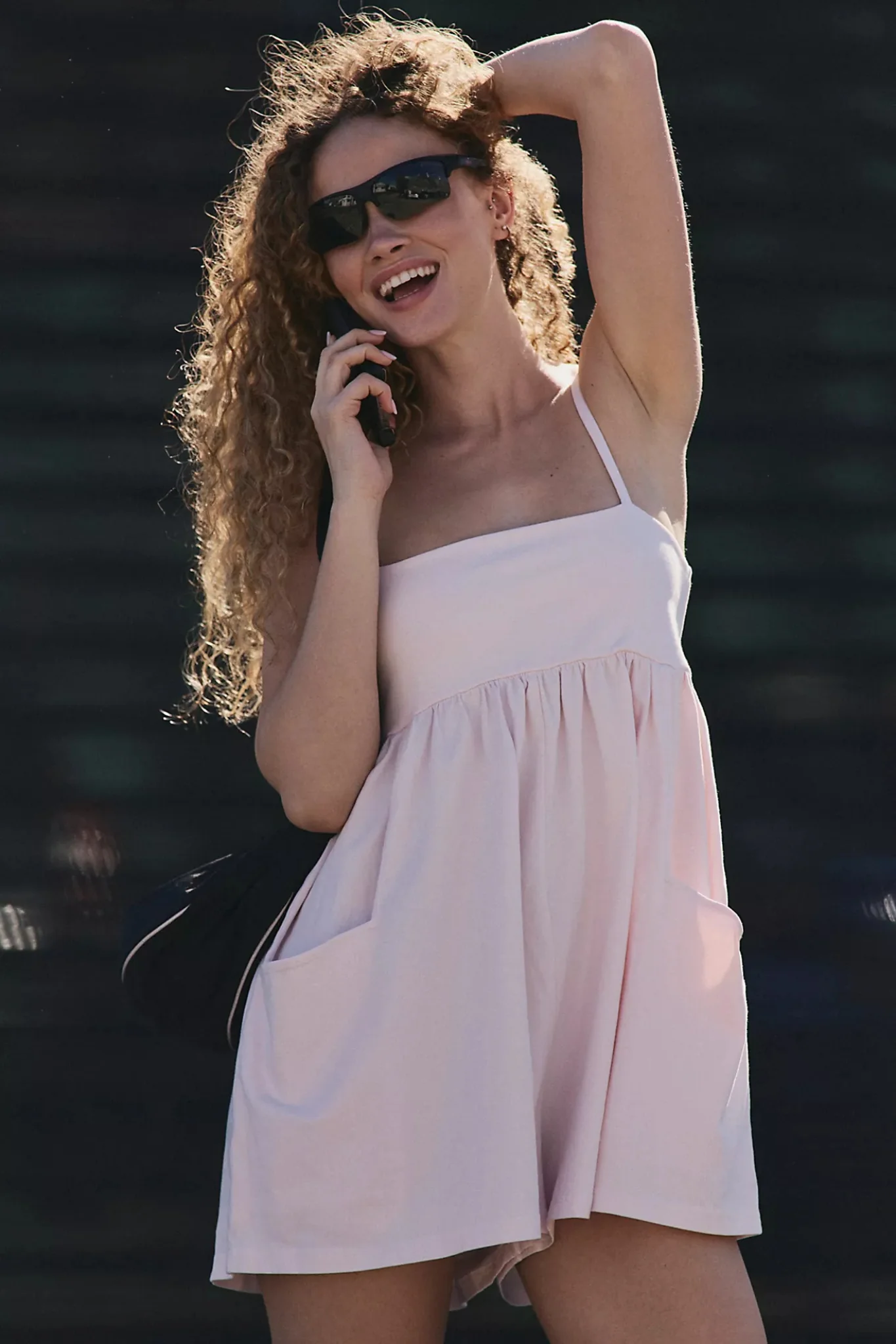 Free People Movement: Hot Shot Strappy Romper in Bloom